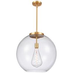 Athens 18.38&quot; Satin Gold LED Pendant w/ Clear Shade