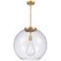 Athens 18.38" Satin Gold LED Pendant w/ Clear Shade