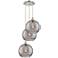 Athens 18.5"W 3-Light Polished Nickel Cord Pendant w/ Smoke Swirl Shad