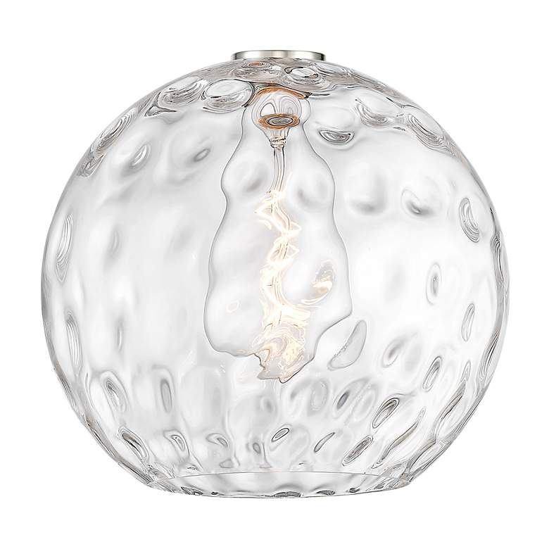 Image 3 Athens 18.75"W 3 Light Brushed Nickel Multi-Pendant w/ Water Glass Sha more views