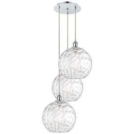 Athens 18.75"W 3 Light Polished Chrome Multi-Pendant w/ Water Glass Sh Athens 18.75"W 3 Light Polished Chrome Multi-Pendant w/ Water Glass Sh