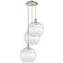 Athens 18.75"W 3 Light Polished Nickel Multi-Pendant w/ Water Glass Sh