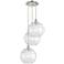 Athens 18.75"W 3 Light Polished Nickel Multi-Pendant w/ Water Glass Sh