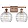 Athens 18" 2-Light Antique Copper Bath Light w/ Clear Deco Swirl Shade