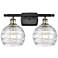 Athens 18" 2-Light Black Antique Brass Bath Light w/ Clear Deco Swirl