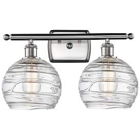 Image1 of Athens 18" 2-Light Brushed Satin Nickel Bath Light w/ Deco Swirl Shade