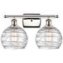 Athens 18" 2-Light Polished Nickel Bath Light w/ Clear Deco Swirl Shad