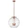 Athens 18" 3-Light Antique Copper Pendant w/ Clear Deco Swirl Shade