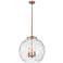 Athens 18" 3-Light Antique Copper Pendant w/ Clear Water Glass Shade