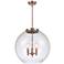 Athens 18" 3-Light Antique Copper Pendant w/ Seedy Shade