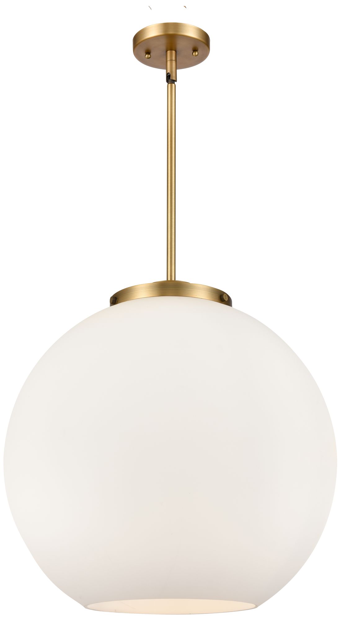 Athens 18" 3-Light Brushed Brass Pendant w/ Matte White Shade