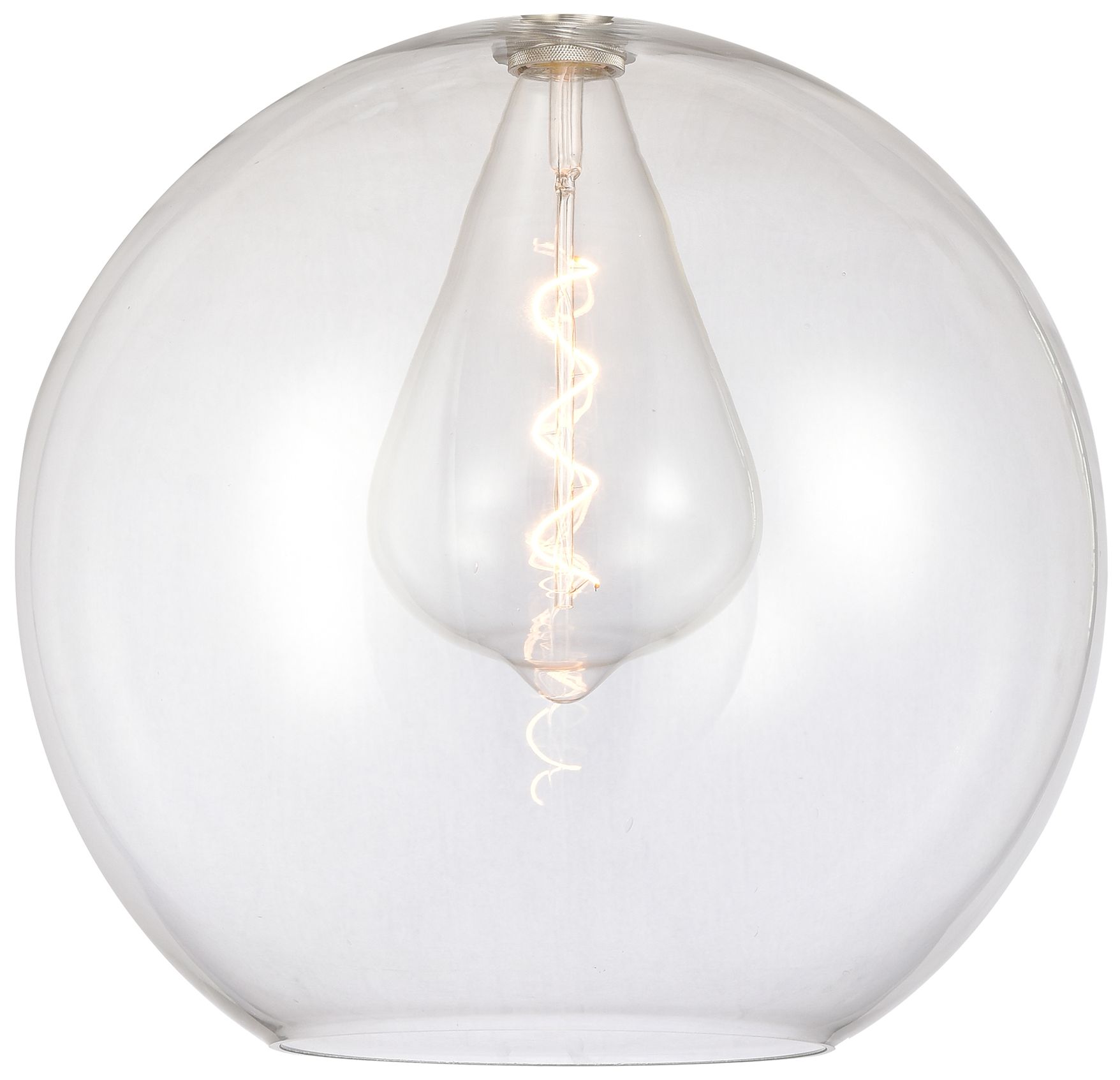 Image 3 Athens 18" 3-Light Brushed Satin Nickel Pendant w/ Clear Shade more views