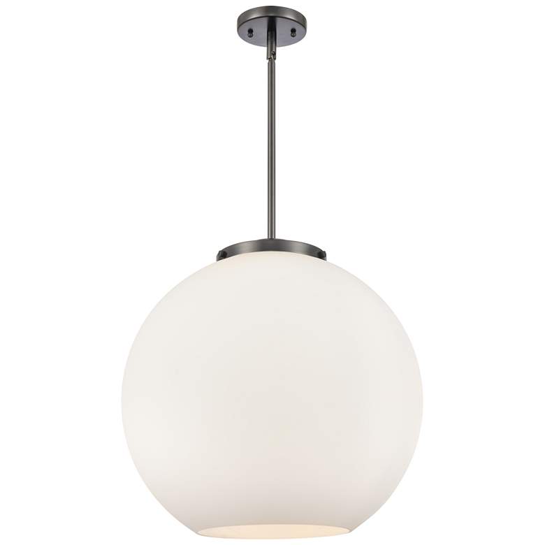 Image 1 Athens 18" 3-Light Matte Black Pendant w/ Matte White Shade