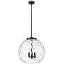 Athens 18" 3-Light Oil Rubbed Bronze Pendant w/ Clear Water Glass Shad