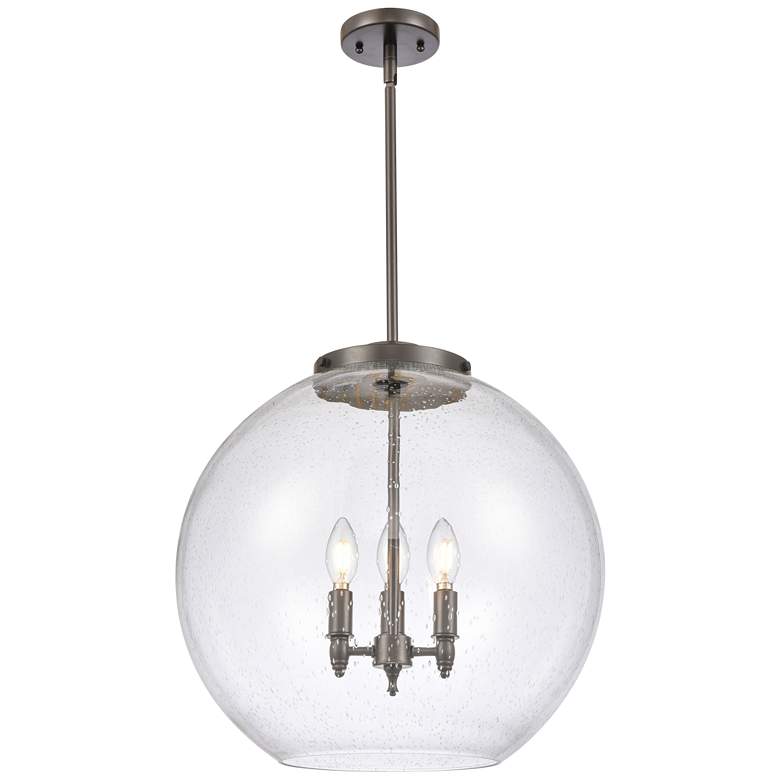 Image 1 Athens 18" 3-Light Oil Rubbed Bronze Pendant w/ Seedy Shade