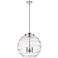 Athens 18" 3-Light Polished Chrome Pendant w/ Clear Deco Swirl Shade