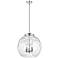 Athens 18" 3-Light Polished Chrome Pendant w/ Clear Water Glass Shade