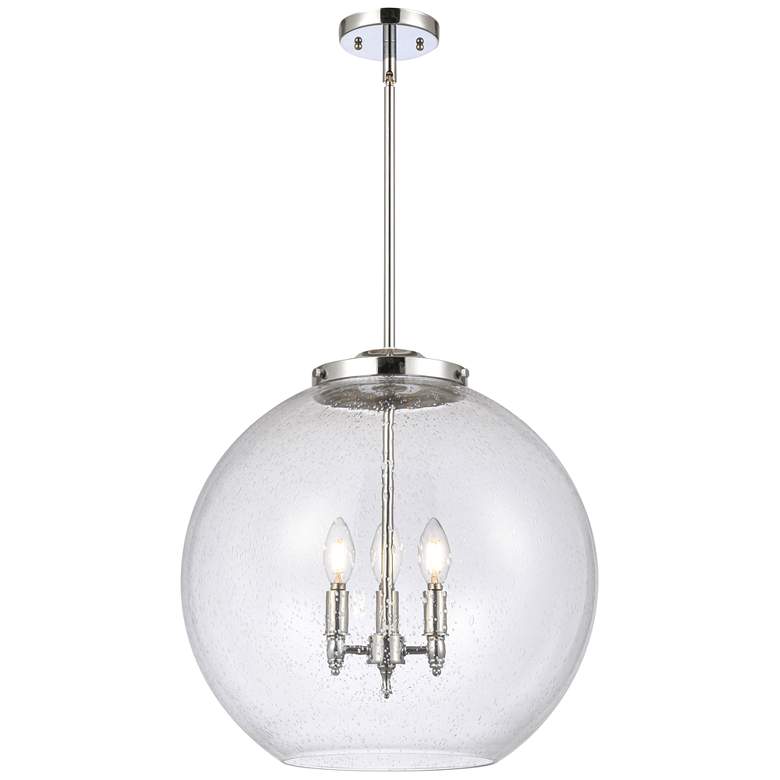 Image 1 Athens 18" 3-Light Polished Chrome Pendant w/ Seedy Shade