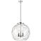 Athens 18" 3-Light Polished Nickel Pendant w/ Clear Water Glass Shade
