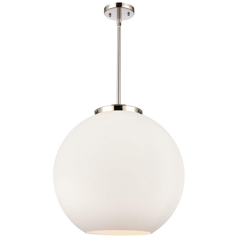 Image 1 Athens 18" 3-Light Polished Nickel Pendant w/ Matte White Shade