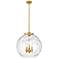 Athens 18" 3-Light Satin Gold Pendant w/ Clear Water Glass Shade