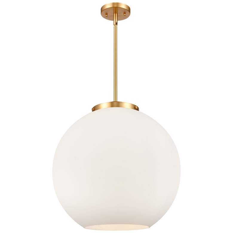 Image 1 Athens 18" 3-Light Satin Gold Pendant w/ Matte White Shade