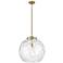 Athens 18" Antique Brass Pendant w/ Clear Water Glass Shade