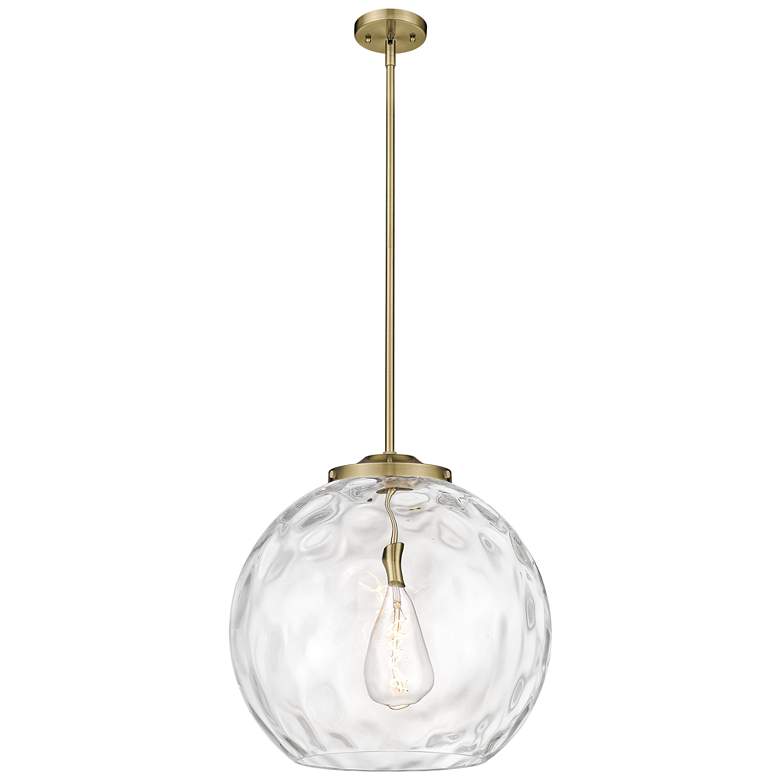 Image 1 Athens 18" Antique Brass Pendant w/ Clear Water Glass Shade