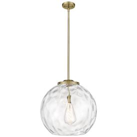 Athens 18" Antique Brass Pendant w/ Clear Water Glass Shade Athens 18" Antique Brass Pendant w/ Clear Water Glass Shade
