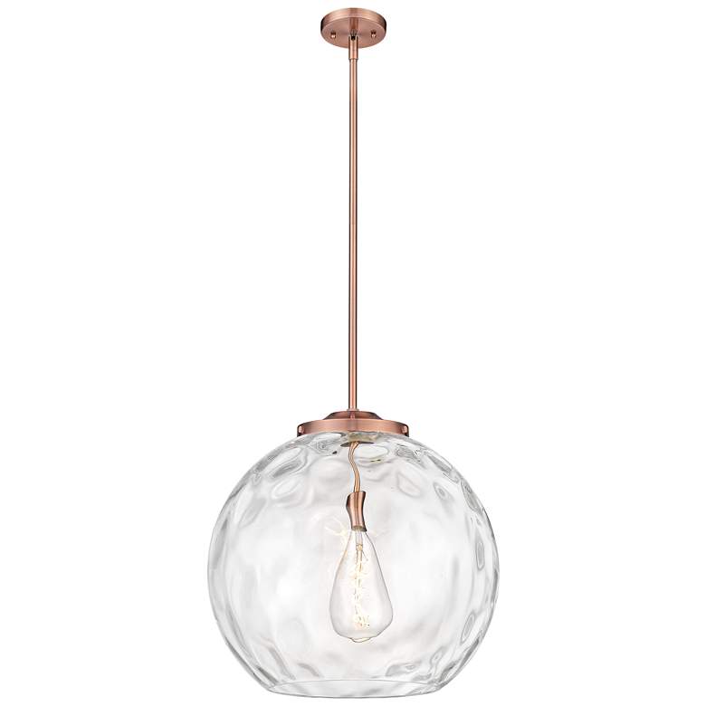Image 1 Athens 18" Antique Copper Pendant w/ Clear Water Glass Shade