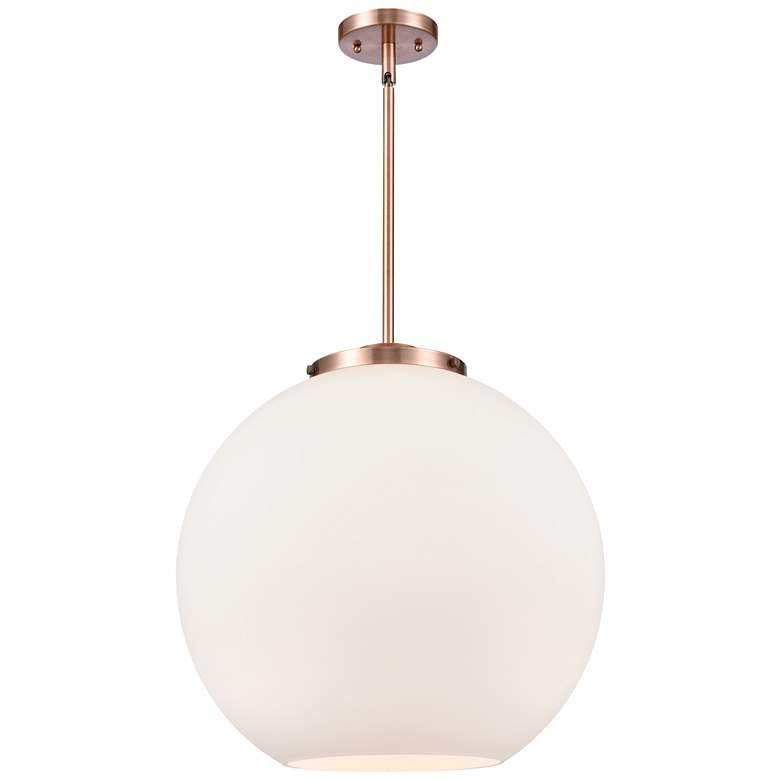 Image 1 Athens 18" Antique Copper Pendant w/ Matte White Shade
