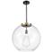 Athens 18" Black Antique Brass Pendant w/ Clear Shade