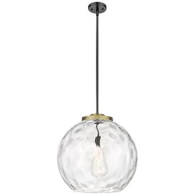 Athens 18" Black Antique Brass Pendant w/ Clear Water Glass Shade Athens 18" Black Antique Brass Pendant w/ Clear Water Glass Shade