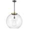 Athens 18" Black Antique Brass Pendant w/ Seedy Shade