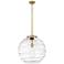 Athens 18" Brushed Brass Pendant w/ Clear Deco Swirl Shade