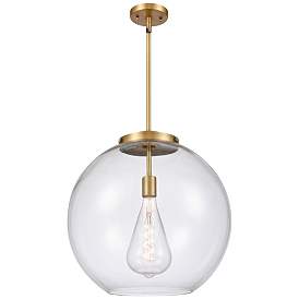 Image1 of Athens 18" Brushed Brass Pendant w/ Clear Shade