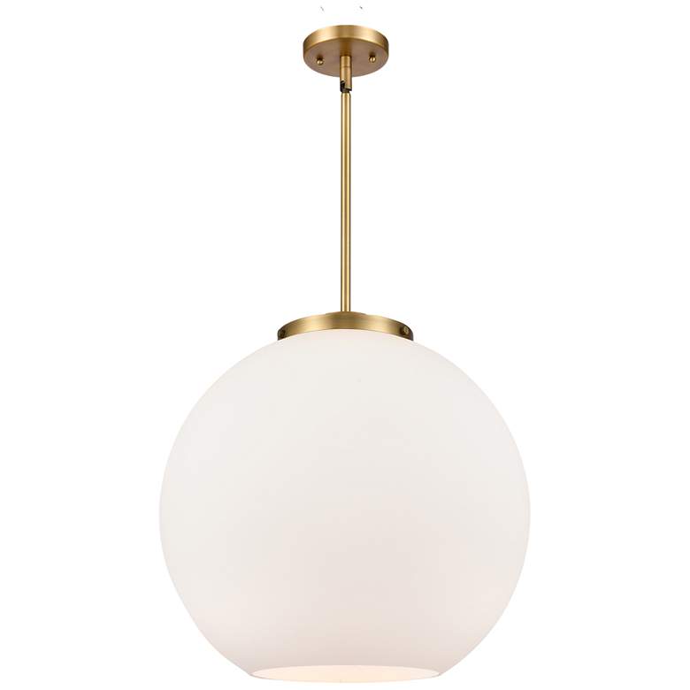 Image 1 Athens 18" Brushed Brass Pendant w/ Matte White Shade