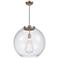 Athens 18" Brushed Satin Nickel Pendant w/ Clear Shade