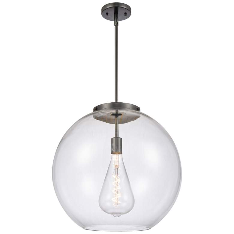 Image 1 Athens 18" Matte Black Pendant w/ Clear Shade