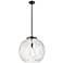 Athens 18" Matte Black Pendant w/ Clear Water Glass Shade