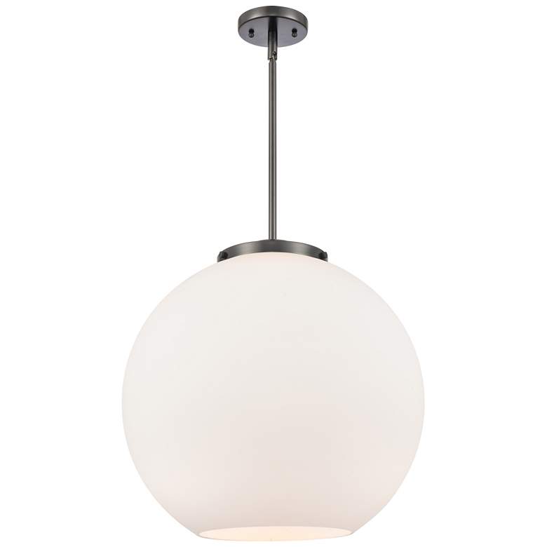 Image 1 Athens 18" Matte Black Pendant w/ Matte White Shade
