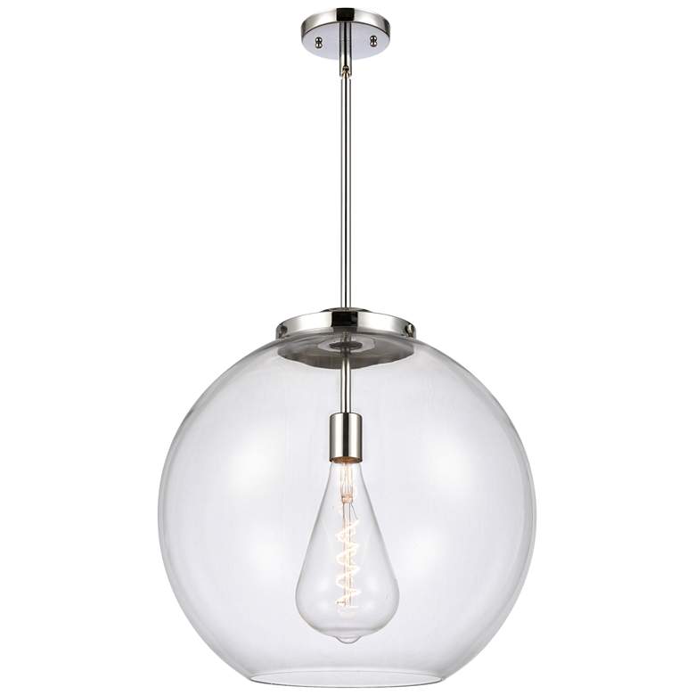 Image 1 Athens 18" Polished Chrome Pendant w/ Clear Shade