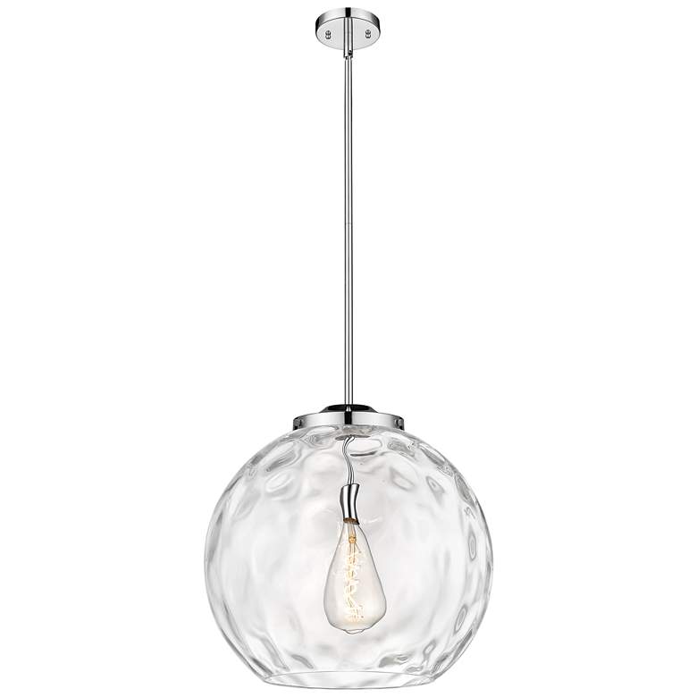 Image 1 Athens 18" Polished Chrome Pendant w/ Clear Water Glass Shade