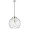 Athens 18" Polished Chrome Pendant w/ Clear Water Glass Shade