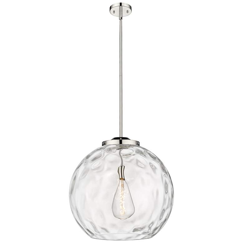 Image 1 Athens 18" Polished Nickel Pendant w/ Clear Water Glass Shade