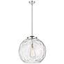 Athens 18" Polished Nickel Pendant w/ Clear Water Glass Shade