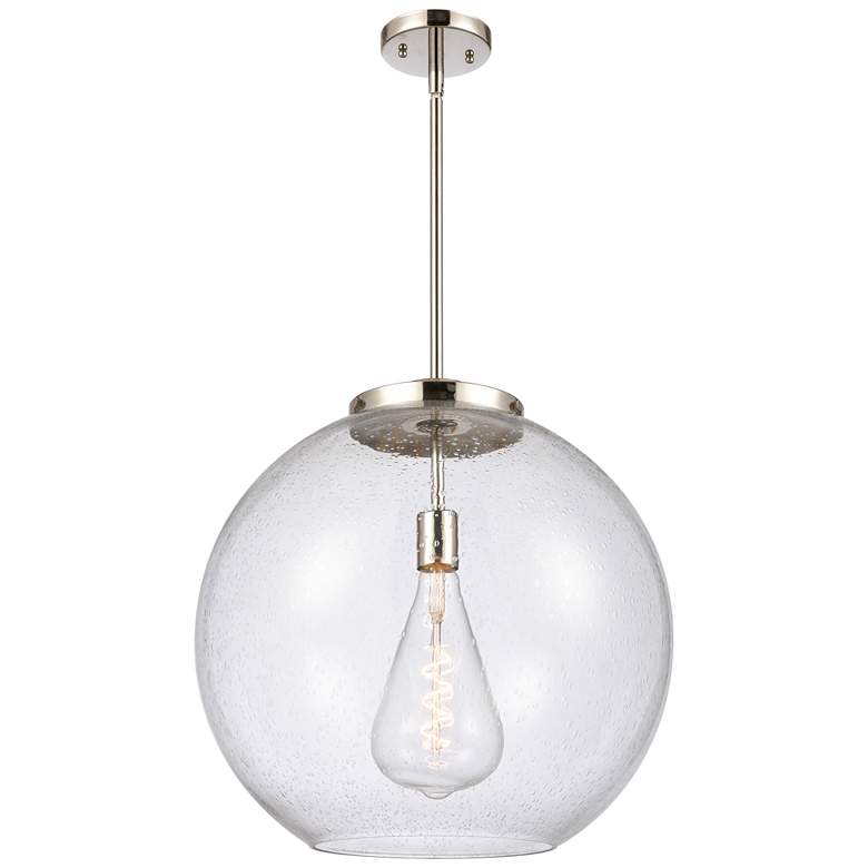 Image 1 Athens 18" Polished Nickel Pendant w/ Seedy Shade