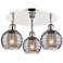 Athens 18"W 3-Light Polished Nickel Flush Mount w/ Smoke Swirl Shade