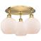 Athens 19.75" Wide 3 Light Brushed Brass Flush Mount With Matte White