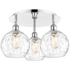 Athens 19.75" Wide 3 Light Polished Chrome Flush Mount w/ Water Glass Athens 19.75" Wide 3 Light Polished Chrome Flush Mount w/ Water Glass